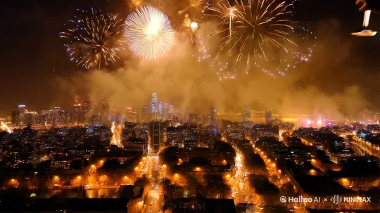 做一个带音乐的新年祝福 by Hailuo AI Video Generator