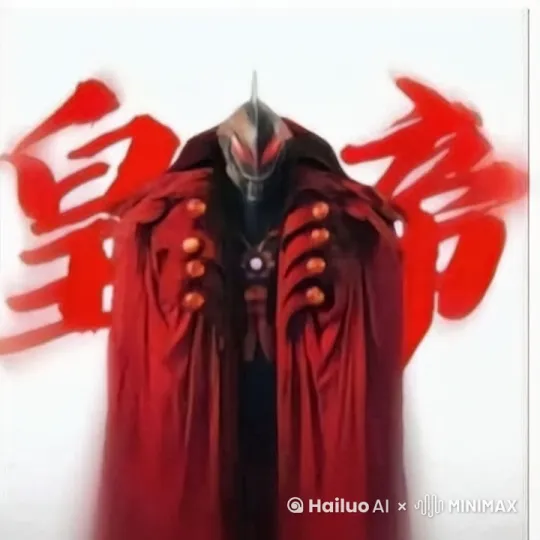 让他伸出一只手并拿上一把由铁所铸造的棍子。再让几个和他相同的人跪在他的旁边。最后让他飞起来哈哈大笑。 by Hailuo AI Video Generator