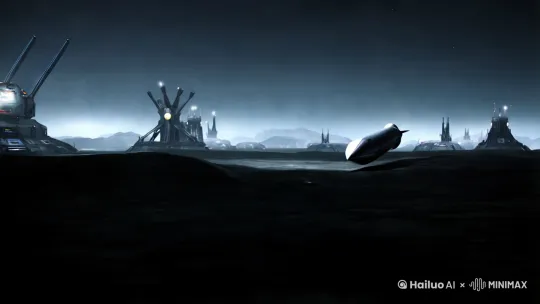 星球之間導彈大戰 全景至近景 by Hailuo AI Video Generator