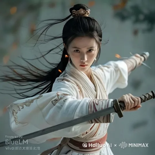 《大唐少女比武之事》

大唐盛世，校场阳光明媚。凌霜和暮雪即将在此展开一场剑的较量。

凌霜眼神冷峻，身着劲装，率先发招。她身形似电，宝剑挥动间犹如蛟龙出洞，剑刃裹挟着寒风直取暮雪。暮雪敏捷地侧身闪避，手中剑顺势探出，如灵蛇吐信，刺向凌霜的侧腰。凌霜脚步轻点，向左滑出，躲过此招。

凌霜紧接着剑抵地，借力高高跃起，在空中旋转着身体 by Hailuo AI Video Generator