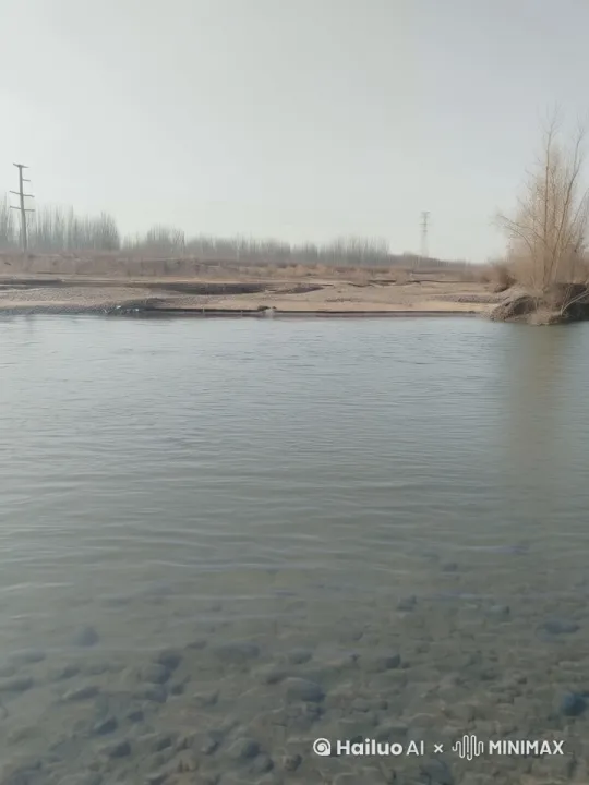 春节轻轻荡漾的喀什吐曼河，新疆南疆的独有影观 by Hailuo AI Video Generator