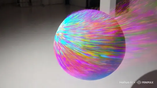 帮我生成一个 无限循环的物体运动的视频 要求色彩丰富  by Hailuo AI Video Generator