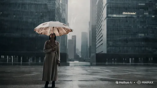 当有一天，你尝尽了社会的无情，金钱的压力，爱情的不堪，人心的险恶，你终会明白，别人的屋檐再大，都不如自己有把伞。 by Hailuo AI Video Generator