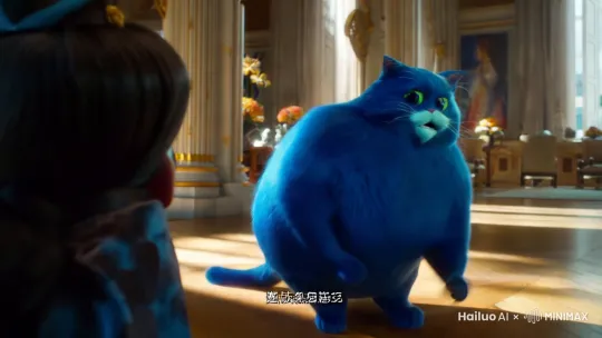 一只蓝色的大胖猫欺负科比 by Hailuo AI Video Generator