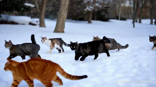 冬天里的猫咪 by Hailuo AI Video Generator