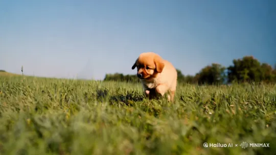 生成一个毛茸茸的小狗 by Hailuo AI Video Generator