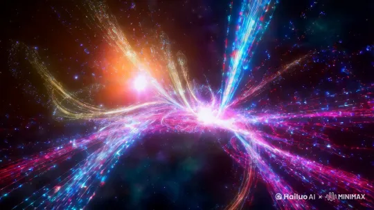星际穿越之门，是散发着暗物质光晕与等离子体电弧的宇宙通道，交织着宇宙弦与量子能量流，引发引力畸变，黑洞 by Hailuo AI Video Generator