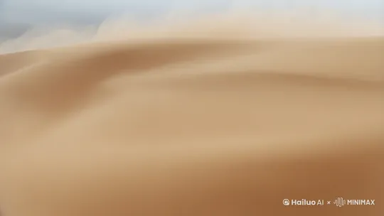 A POV shot cuts through a sandstorm, the camera sways as a modern city emerges from the desert, its glass towers glinting through the haze. Dust swirls violently as the landscape blurs in every direction, the urban jungle standing defiant amidst the chaos.[推进,下摇,晃动] by Hailuo AI Video Generator