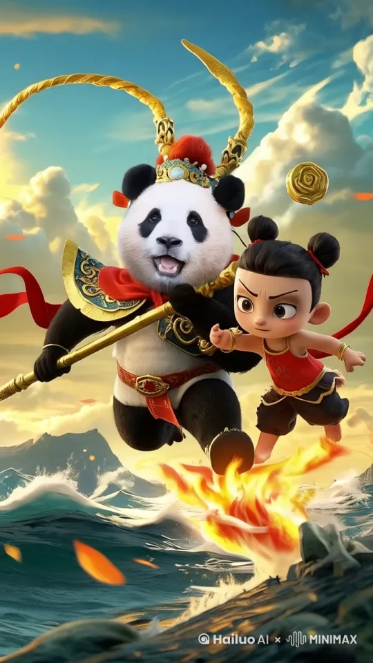 往前飞，划开大海，浪花四溅 by Hailuo AI Video Generator