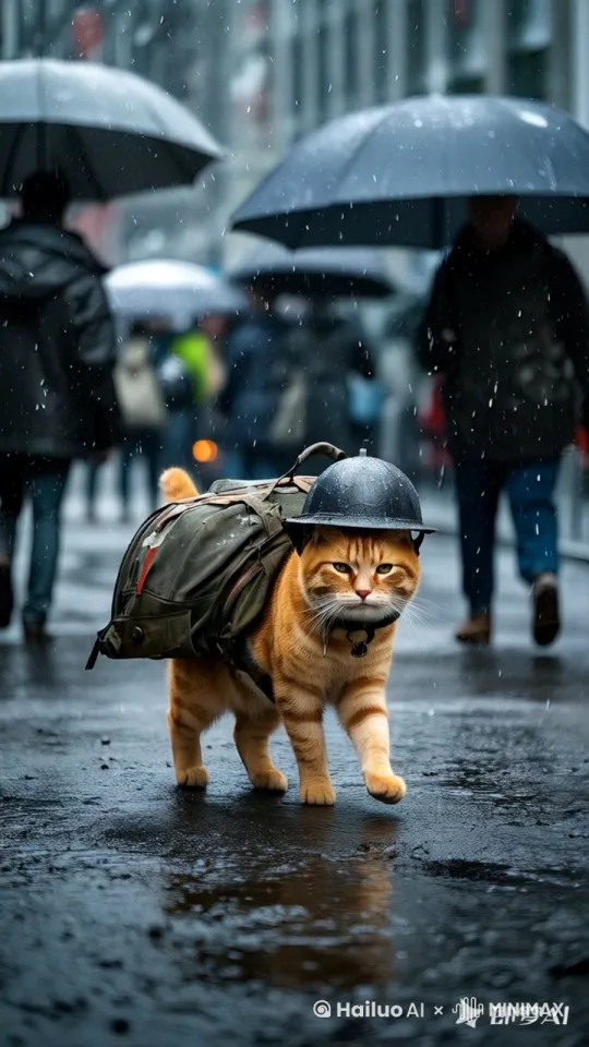 橘猫向前走 by Hailuo AI Video Generator