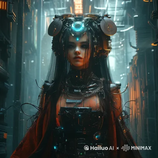 张开双臂，镜头拉远，周围闪烁，烟雾，LED，霓虹 by Hailuo AI Video Generator