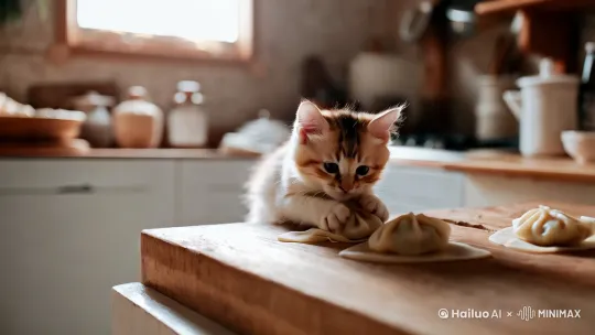 小猫咪包饺子
 by Hailuo AI Video Generator
