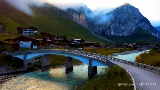 高山小桥流水人家 by Hailuo AI Video Generator