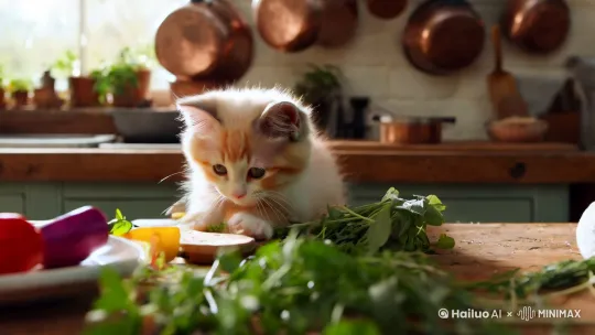 小猫做饭 by Hailuo AI Video Generator