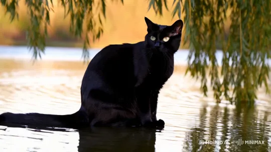 猫咪钓鱼 by Hailuo AI Video Generator