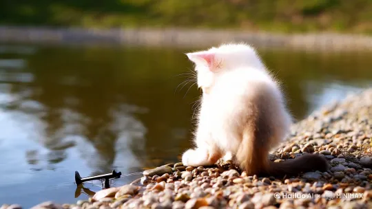 小猫钓鱼 by Hailuo AI Video Generator