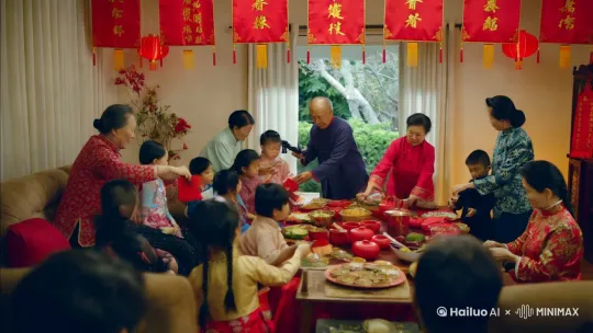 春节欢聚一堂场景 by Hailuo AI Video Generator
