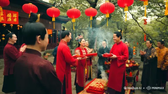 正月初五迎五路财神 by Hailuo AI Video Generator