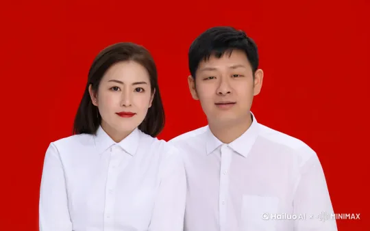 女人抱住男人，脱白衬衫，亲吻男人， by Hailuo AI Video Generator