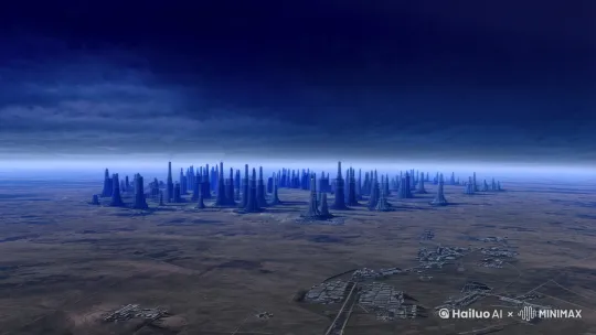 流浪地球在航线中，外星人从虫洞出来，人类漫天警报，向他们发起反击，一片有那么寂静 by Hailuo AI Video Generator