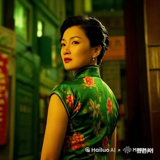图中的女人，转身正面面对镜头，流泪，镜头推进，特写眼泪。 by Hailuo AI Video Generator