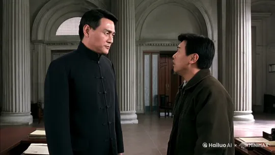 汉东省高检。
办公大楼。
何黎明看着侯亮平，淡淡道：“亮平，现在我交给你一项任务！将京州市城商行副行长欧阳菁出事的事情散布出去！”
侯亮平闻言，有些难以置信地看着何黎明。
“何检！季检察长可是刚刚开会强调了保密纪律，而且，他还特意找我谈了话，要求严格遵守办案纪律...决不能发生失泄密事件。”
何黎明冷冷看着侯亮平，一语不发。
侯亮平看到何黎明的眼神，也察觉到情况不对，不敢再说话。
何黎明笑笑。
“说啊，怎么不说了？侯亮平，看起来，你是真把季检那天说的话听进心里去了。”
侯亮平脸色有些难堪道：“没...没有！” by Hailuo AI Video Generator