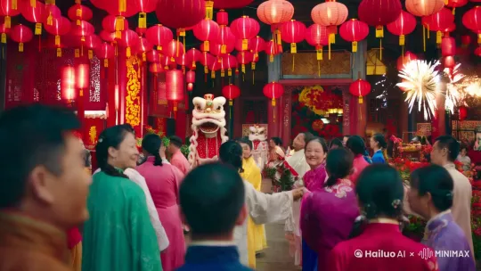 过年热闹的场面 by Hailuo AI Video Generator