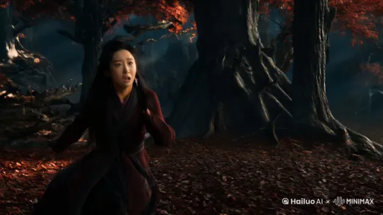 上官倩在昏暗的树林中奔跑，耳边只有她急促的呼吸声和脚下落叶的沙沙声。四周的树木在微风中摇曳，仿佛有无数双眼睛在暗中注视着她。她的心跳加速，脑海中不断浮现出那些关于这片树林的恐怖传说。

突然，她听到身后传来一阵低沉的咆哮声，仿佛来自地狱的深处。她不敢回头，生怕一回头就会看到那不可名状的存在。她的脚步更加急促，心中只有一个念头：逃，快逃！

就在她快要绝望的时候，前方出现了一丝光亮。她拼尽全力向光亮处跑去，终于冲出树林，来到一片开阔的草地。阳光洒在她的身上，驱散了心中的恐惧。她回头望去，树林依旧阴森，但那个不可名状的存在似乎并没有追出来。

上官倩喘着粗气，心中默默祈祷，希望这一切只是一场噩梦。她知道，自己必须尽快找到出路，离开这个诡异的地方。你觉得上官倩接下来会怎么做呢？ by Hailuo AI Video Generator