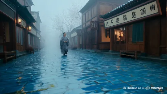 民国二十三年，北平。春寒料峭，细雨绵绵。琉璃厂古玩街的青石板路上泛着水光，街边的店铺门可罗雀。
我紧了紧身上的灰布长衫，快步走进"博古斋"。
 by Hailuo AI Video Generator