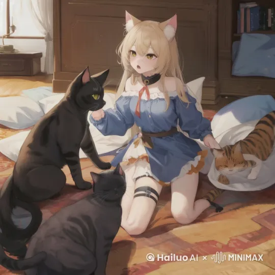 给猫喂食 by Hailuo AI Video Generator