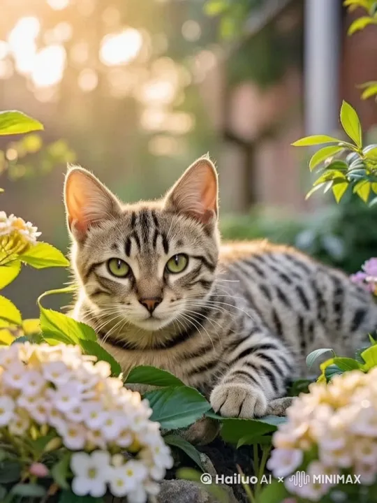 小猫在新年看烟花盛开 by Hailuo AI Video Generator