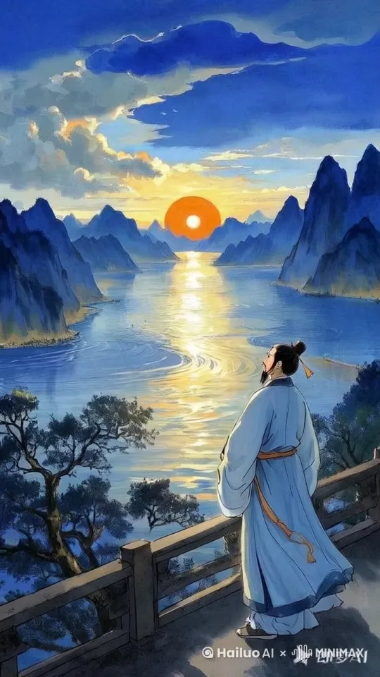 水流动，云飘飘，树摇动 by Hailuo AI Video Generator