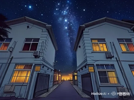 不要修改图片的风格。只把背景的星空向左慢慢移动，不要修改星空的样子。 by Hailuo AI Video Generator