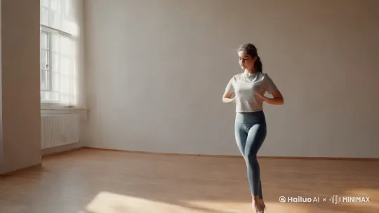 大学生美女瑜伽裤跳舞 by Hailuo AI Video Generator