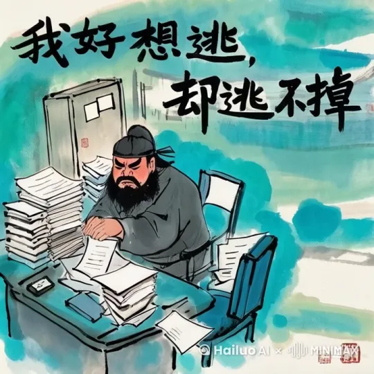不想上班，闹心，撒手，瘫坐 by Hailuo AI Video Generator