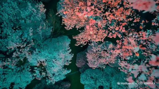 [全景俯拍]  
樱花树仰角45度构图，花瓣飘落速度0.5x  
参数：Sakura petals density 75%, wind speed 2m/s  
色彩：RGB(255,223,196)柔光滤镜 + 青橙色阶曲线
[中景跟焦]  
角色动作链：  
1. 亚麻衬衫男生倒酒（液体飞溅抓拍）  
2. 波西米亚裙女生举杯逆光特写（酒杯折射虹彩）  
3. 全员碰杯触发粒子特效（参数：Glass_clink_FFX）
[微距转场]  
葡萄酒液面倒影变形为春日城市天际线  
技术参数：Liquid morphing rate 0.7, reflection opacity 60%  
音画同步：气泡声频率匹配花瓣飘落节奏 by Hailuo AI Video Generator