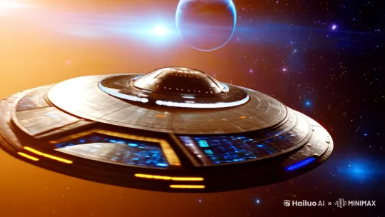 [推进,上升]星球大战，宇宙飞船突进进攻星球 by Hailuo AI Video Generator
