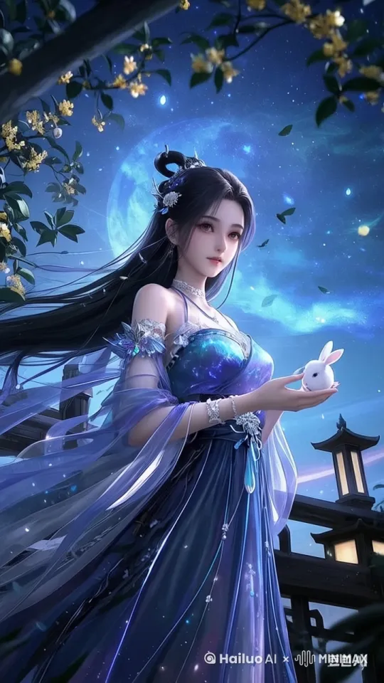 人物缓缓看向镜头后顺时针方向转身，跟镜头旋转拍摄 by Hailuo AI Video Generator