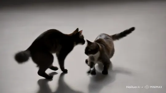 两只猫再打架 by Hailuo AI Video Generator