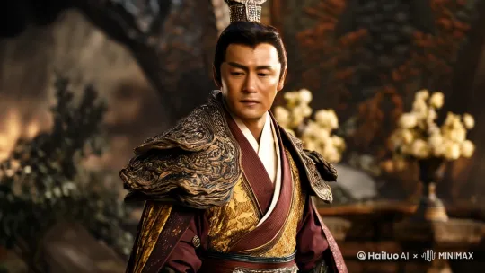 九纹龙史进，镜头旋转着重展示背部。 by Hailuo AI Video Generator