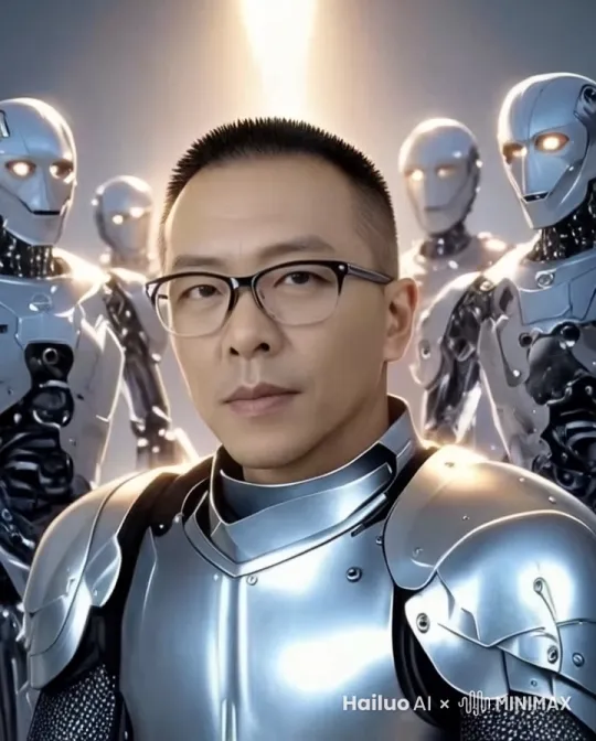 生成铁血战士加装备的模样，站起来走在森林之中，头戴生化头盔！ by Hailuo AI Video Generator