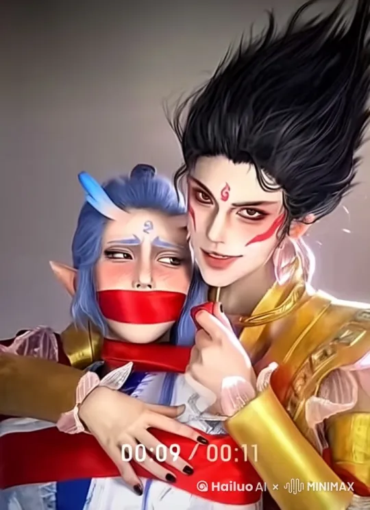 哪吒和孙悟空打架打输了去找李静帮忙 by Hailuo AI Video Generator