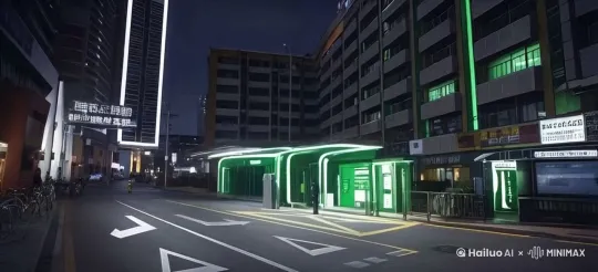 运镜推进，有路上行人和交通工具行驶 by Hailuo AI Video Generator