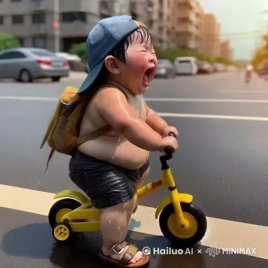 在马路上一路狂奔 by Hailuo AI Video Generator