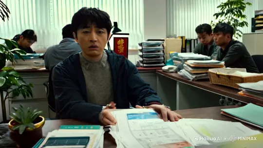 时间：上午
地点：林宇的科技公司办公室
画面：林宇坐在凌乱的办公桌前，满脸愁容地看着财务报表，公司资金链即将断裂，项目面临停滞。员工们也都忧心忡忡，工作氛围压抑。
林宇（自言自语）：难道我的梦想就要破灭了吗？
旁白：林宇的科技公司一直致力于研发一款将传统风水文化与现代智能科技相结合的产品，希望能为人们的生活带来便利和好运，但目前还未得到市场认可，资金也快耗尽了。 by Hailuo AI Video Generator