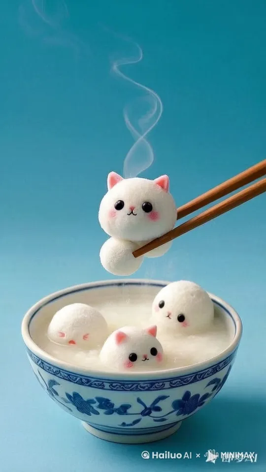 筷子夹住送到嘴里。碗里冒着热气 by Hailuo AI Video Generator