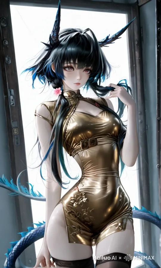 图中女孩自然的眨眼，微笑，眼睛视角转向镜头，微风吹着头发，画面主体动态呈现，动作自然流畅，环境光，符合逻辑，极致细节，镜头跟拍，超真实动态捕提。人物脸部不变形。不模糊，高质量，没有瑕疵，画面 32K 高清 by Hailuo AI Video Generator