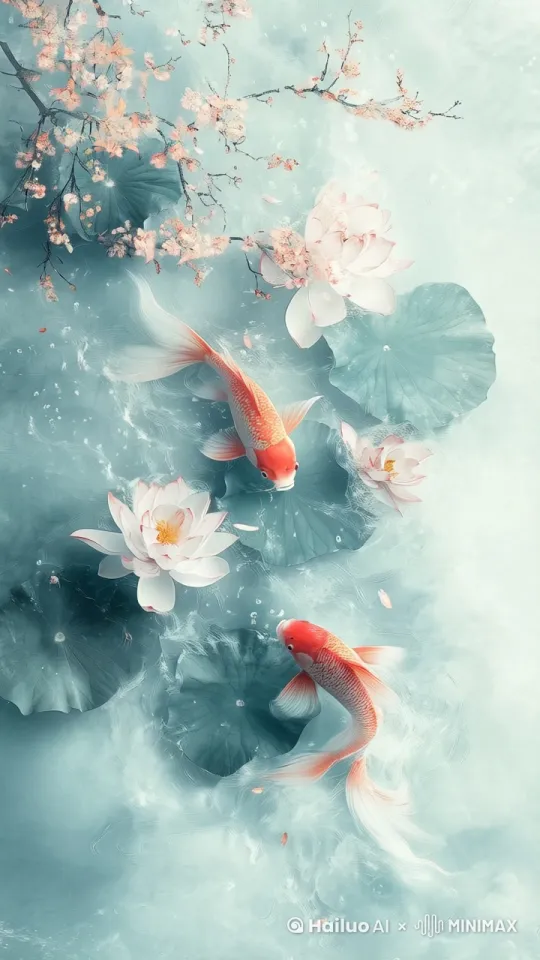 画面中的鱼儿，欢快的游动 by Hailuo AI Video Generator