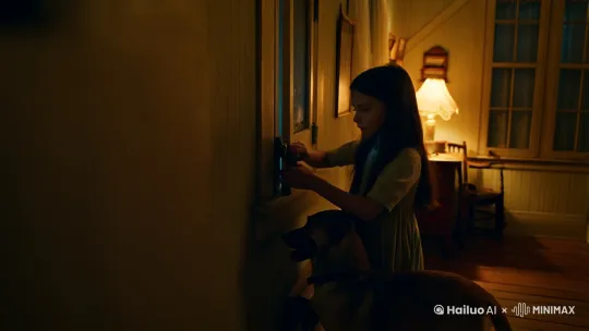 某个家庭因为双亲一同外出，所以唯一的女儿必须单独留在家过夜。女孩为了安全起见，非常小心地把家中所有的窗户都上锁了，但有一个小窗户却无论怎样都无法上锁。虽然她有点担心，但因为窗户小小的，而且又有爱犬陪在她身旁，她心想”应该没问题吧！”，于是就这样放着不管了。

但是睡到半夜，她却被”滴答滴答”的水滴声给吵醒。虽然有点不安，担心会不会出了什么事，但却也没有勇气前往确认。于是，她将她的手伸到床下让爱犬来回舔着，藉由这个动作来让自己安心。心情放松之后，她也就再度睡着了。

隔天早上，女孩发现喉咙被割开、吊在天花板上的爱犬。半夜的水滴声，原来是爱犬的血滴到地板所发出的声音。接着，她在床下发现一枚小纸条。”人啊，也是会舔东西的喔 by Hailuo AI Video Generator