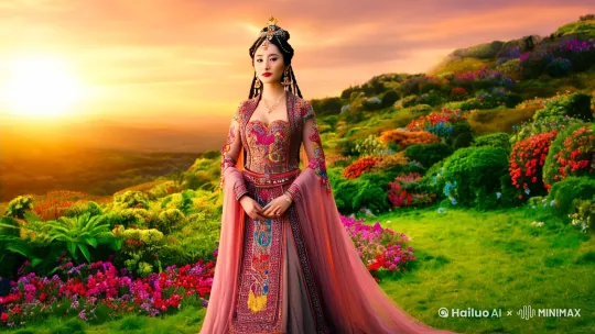 一个古装美女，变成糙汉子 by Hailuo AI Video Generator